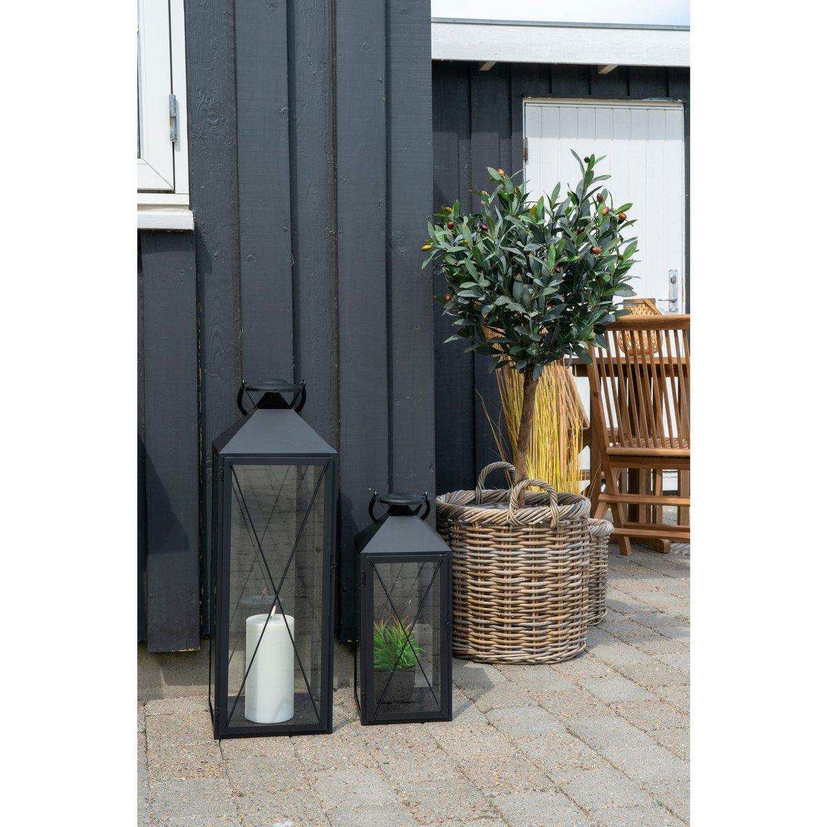 Casa Laterne, 2er-Set - Laterne, Stahl und Glas, schwarz, 2er-Set - HomeDesign Knaus