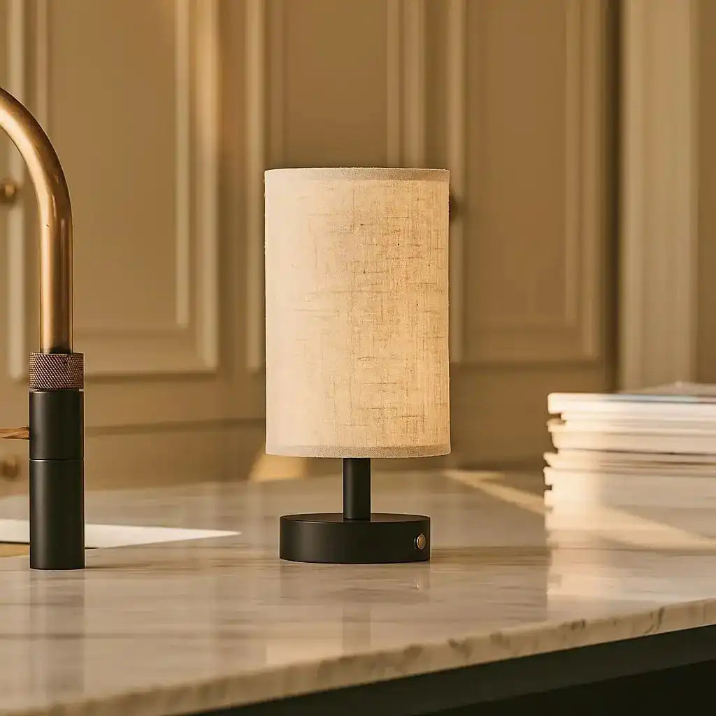 Ben Black Holztischlampe-wiederaufladbar, dimmbar, USB-C-Antrieb