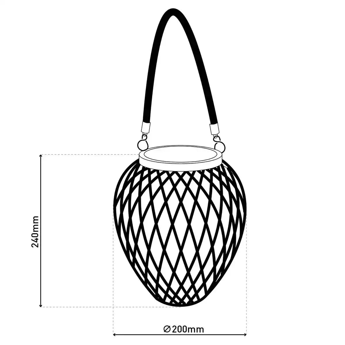 2er Set Korb- / Solardekoleuchte "Cesto", aus naturfarbenem Kunstrattan, mit Dämmerungssensor, warmweiß, 24 cm hoch, für den Außenbereich