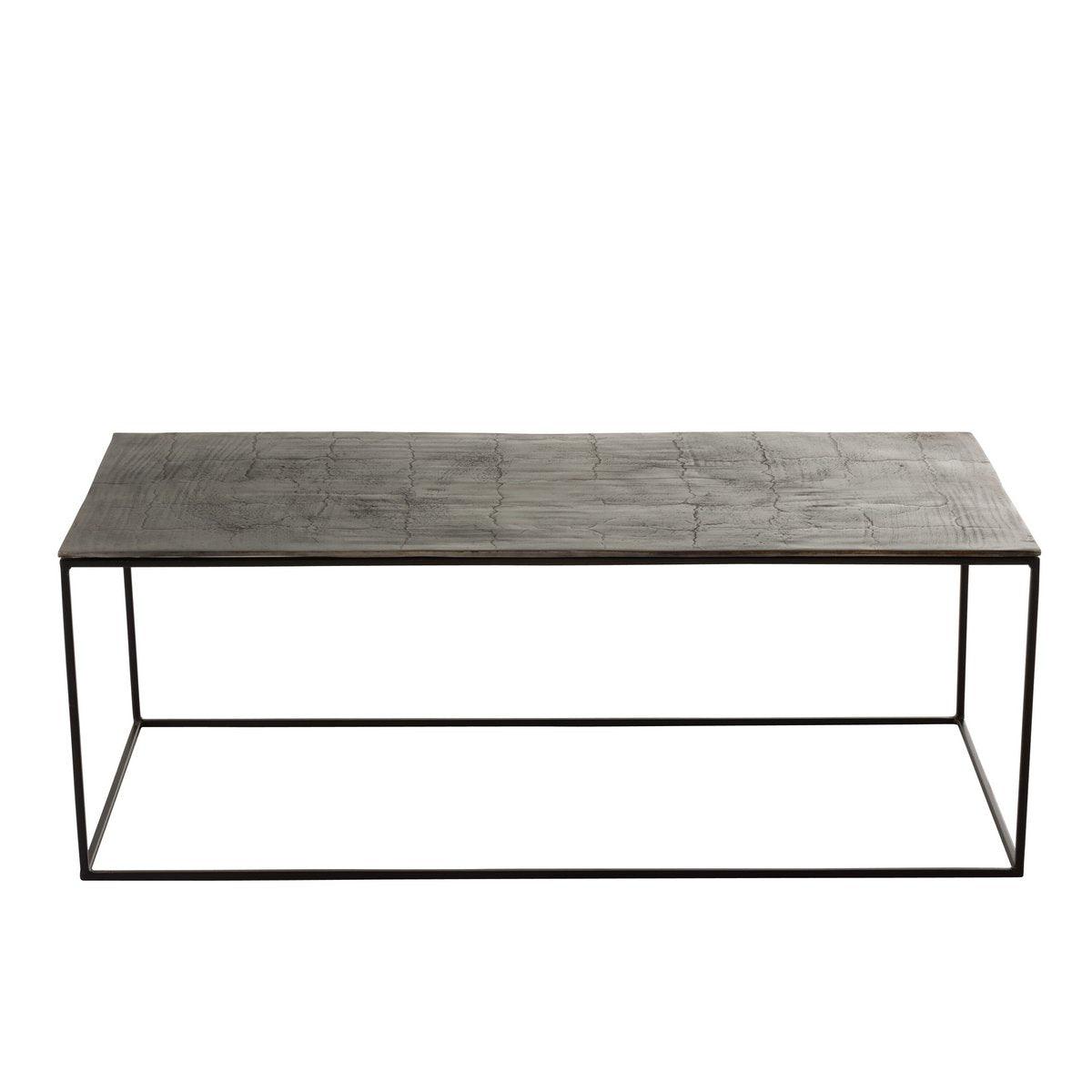 J-Line Couchtisch Rechteckig – Aluminium/Eisen – Schwarz/Grün
