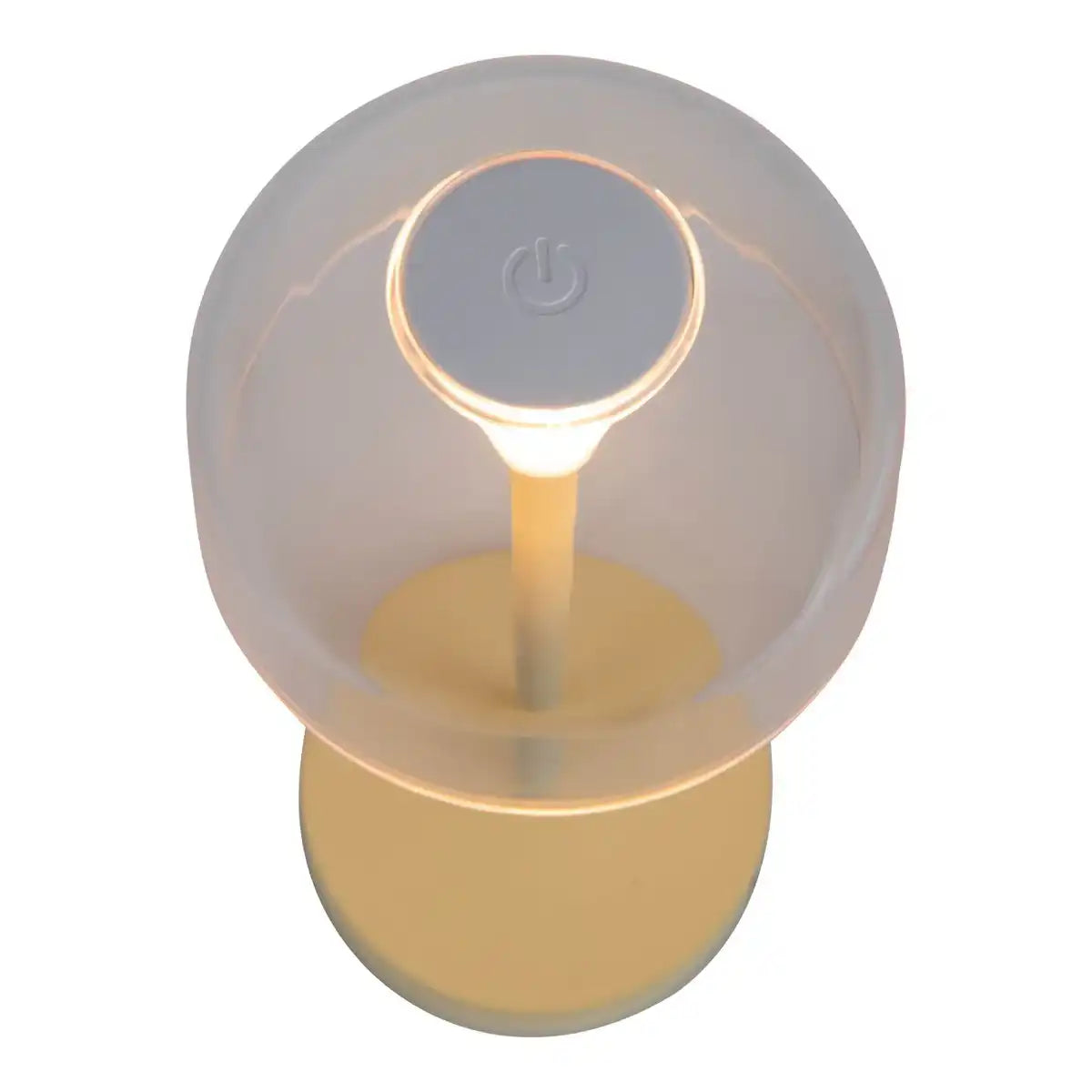 2-er Set LED-Akku-Tischleuchte "Gomba" für Außen und Innen, aus Metall und Kunststoff in Gelb , 18,5 cm hoch