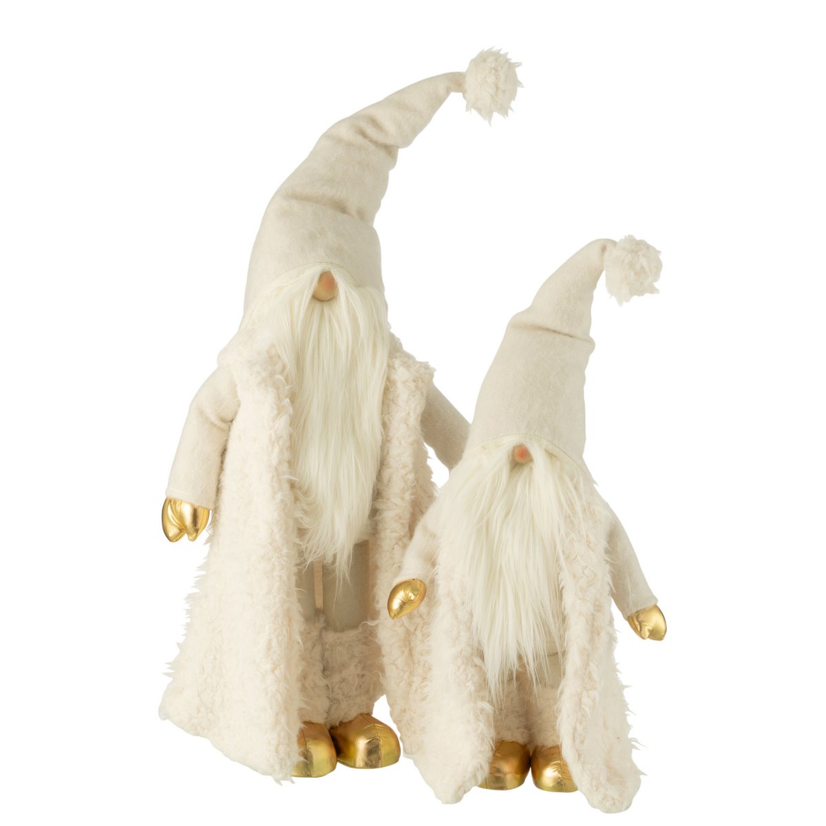J-Line Gnome Langer Mantel Textil Creme/Gold Large