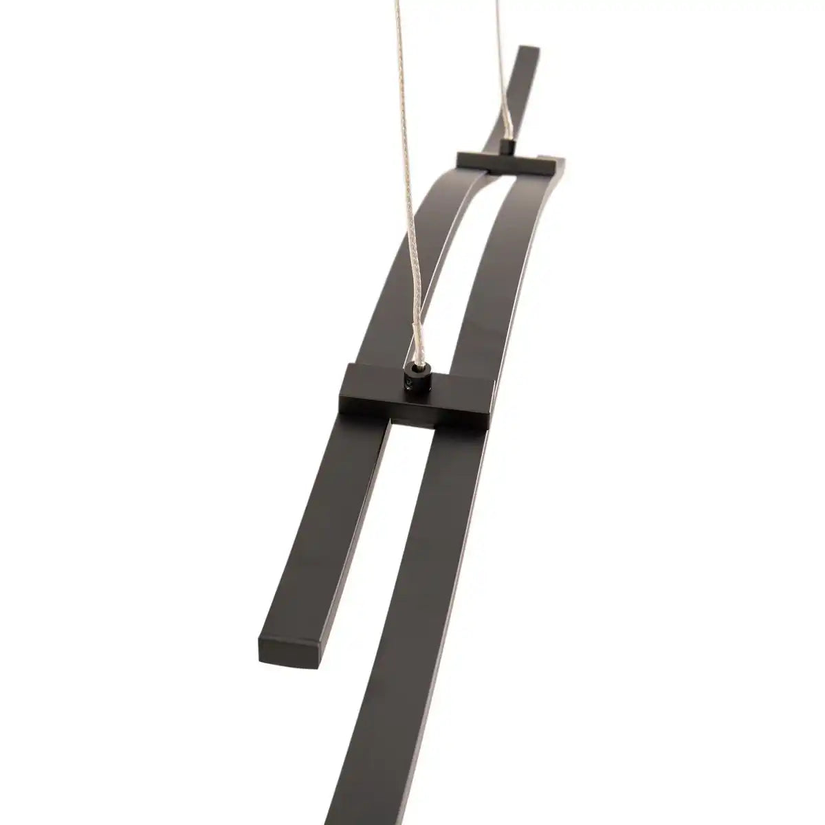 LED-Pendelleuchte "ONDA", Hängelampe aus Metall und Kunststoff in Schwarz, mit fest verbauten LEDs, Beleuchtung für Wohnzimmer, Esszimmer oder Büro, 96 cm lang