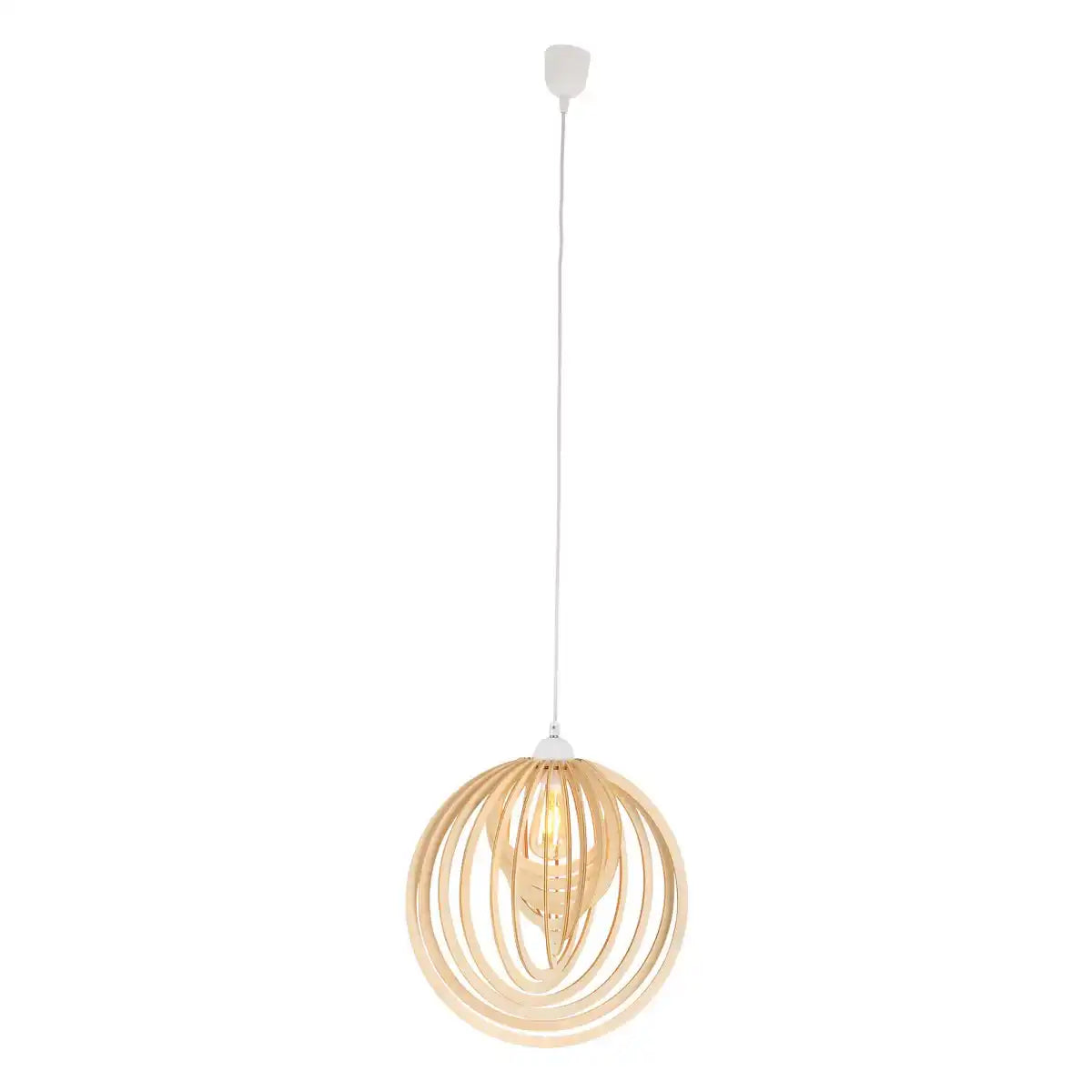 Pendelleuchte "ARMELLA" Ø 40 cm, 1x E27 (nicht enthalten) aus Holz und Kunststoff, für Essziummer, Wohnzimmer, Büro, Kinderzimmer