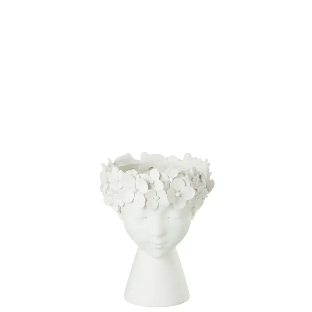 J -Line Bloempot Kop - Polyresin - Wit - groß - Ø 21 cm