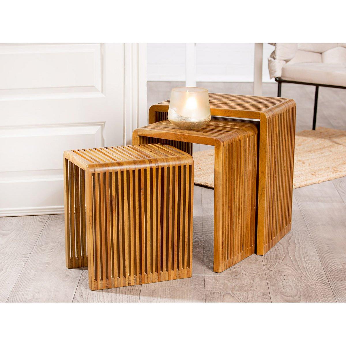 3er Set Beistelltisch rechteckig Cali H.50 cm