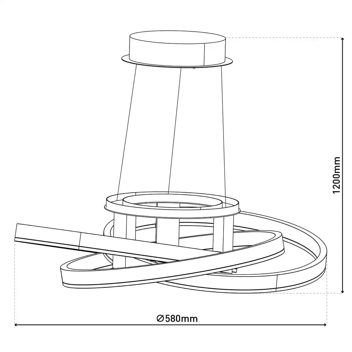 Smart Home LED Pendelleuchte "DIVORA" Ø 58cm, Deckenlampe aus Metall, Aluminium gebürstet und weißem Kunststoff, mit vielen Funktionen, fest verbauten LEDs, Beleuchtung für Wohnzimmer, Esszimmer Büro oder Diele
