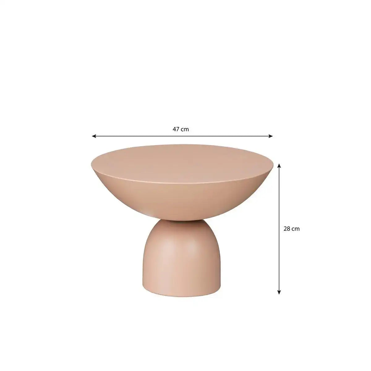 Celise Side Table - H28 x Ø47 cm - Metall - hellrosa - HomeDesign Knaus
