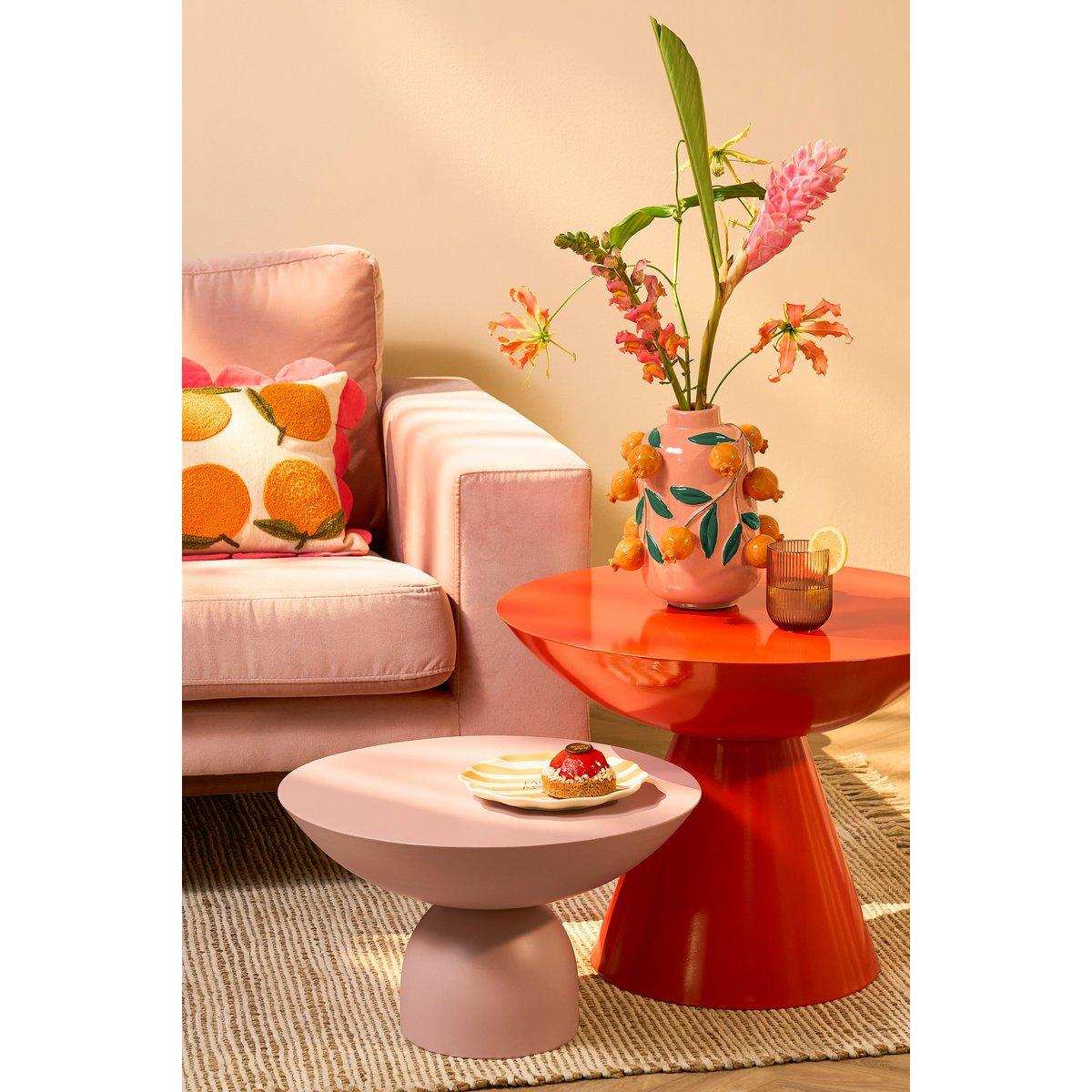 Celise Side Table - H28 x Ø47 cm - Metall - hellrosa - HomeDesign Knaus