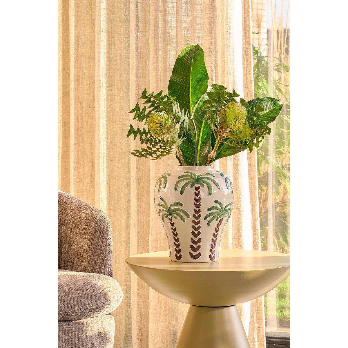 Celise Side Table - H44 x Ø59 cm - Metall - Beige - HomeDesign Knaus