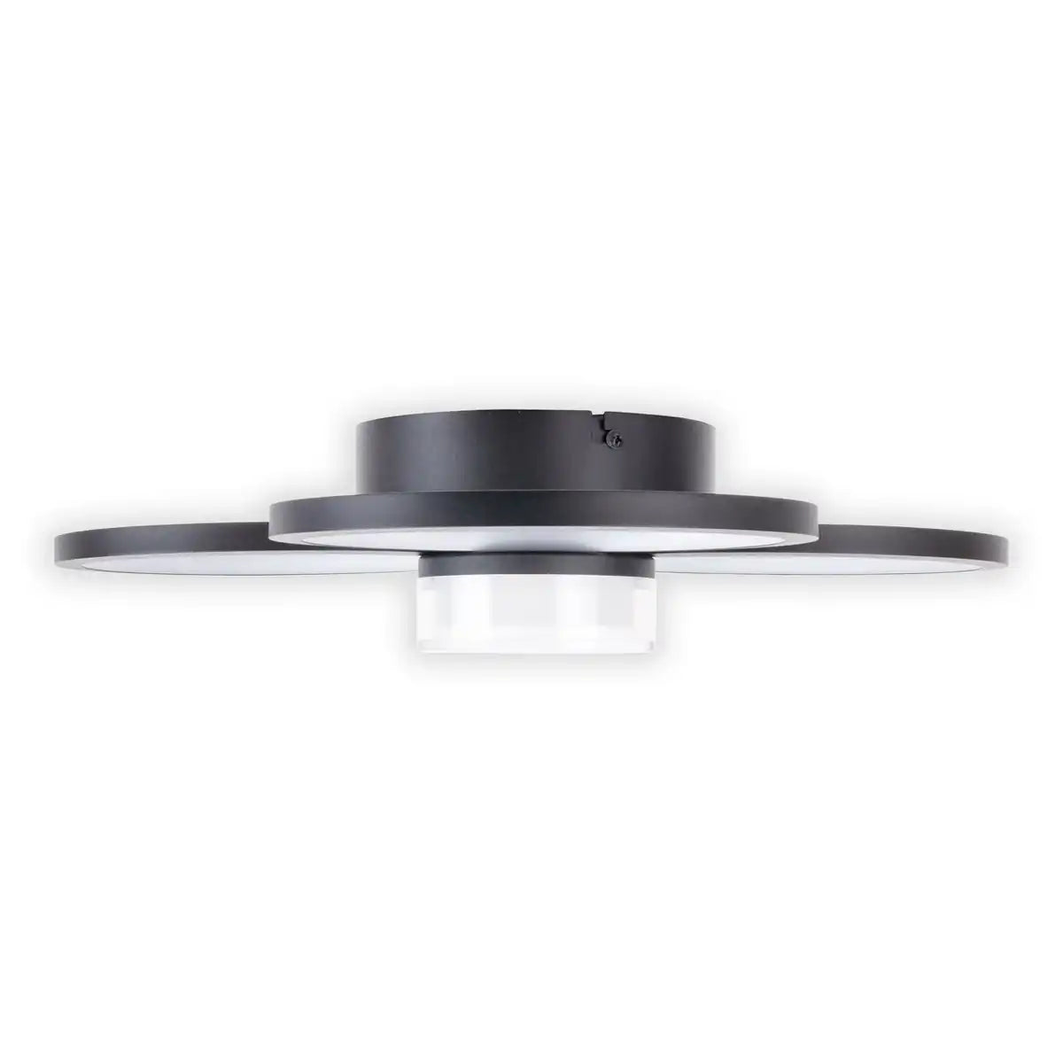 LED Deckenleuchte "CIMO" aus schwarzem Metall und Kunststoff, Ø ca. 43,6 cm, dimmbar per Wandschalter