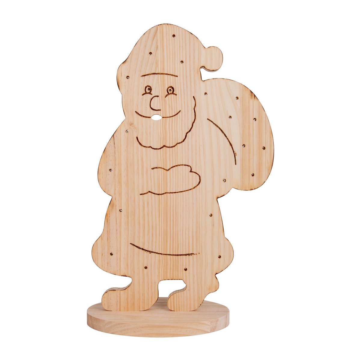 LED-Holz-Dekoleuchte "SANTA" groß, Weihnachtsdeko aus Holz in Natur, mit fest verbauten LEDs, für den Außenbereich - Klassik - Deko - Holz - natur - keine Angabe - Weihnachtsdeko außen