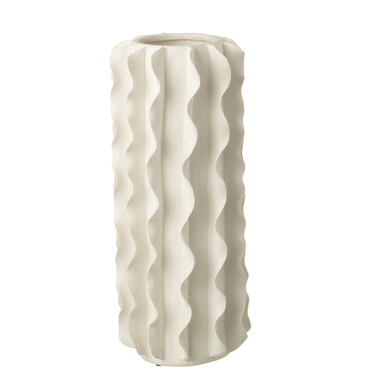 J-Line Vase Helix Zylinder Keramik Weiß