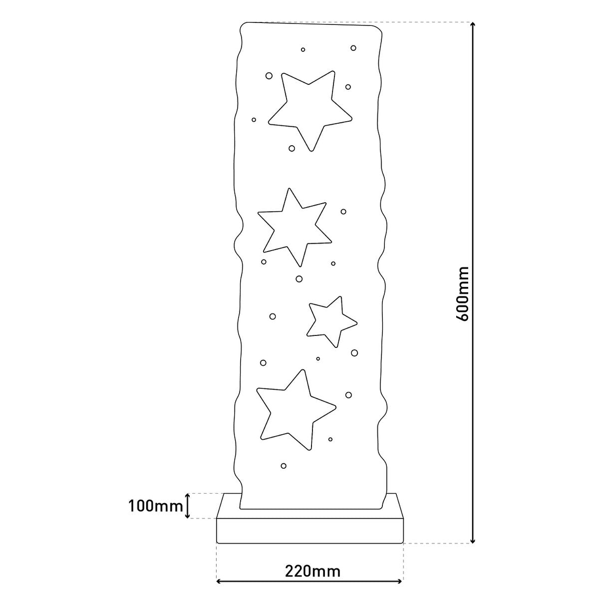 LED-Holz-Dekoleuchte Mond/Sterne 60 cm hoch Weihnacht-Deko aus Holz mit fest verbauten LEDs
