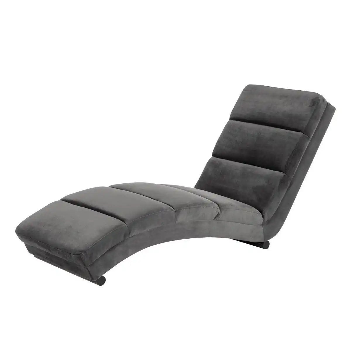 Chaiselongue dunkelgrau Samt - HomeDesign Knaus