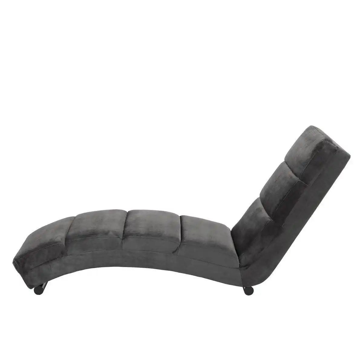 Chaiselongue dunkelgrau Samt - HomeDesign Knaus