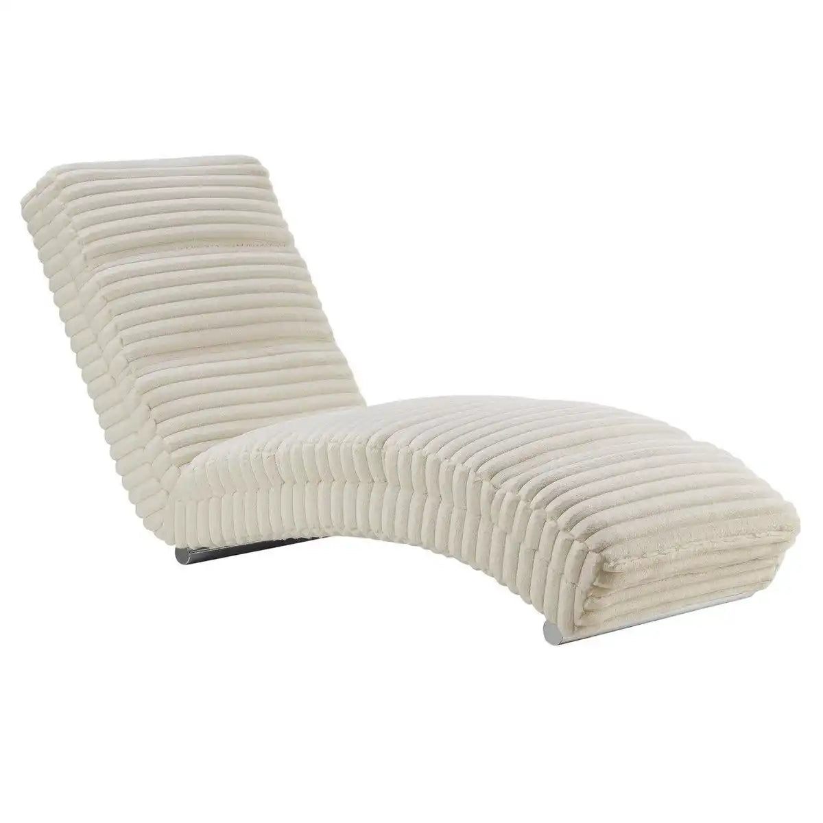 Chaiselongue Plüsch-Cord Beige - HomeDesign Knaus