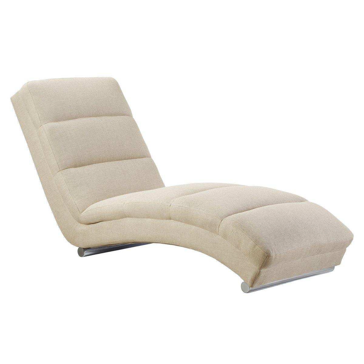 Chaiselongue Strukturstoff Beige - HomeDesign Knaus
