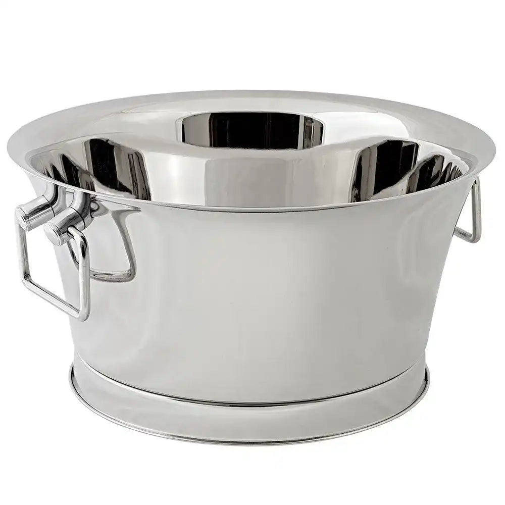 Champagnerkühler Samu, doppelwandig, mit Tragegriffen, Edelstahl hochglanzpoliert, H 25 cm, ø 48 cm - HomeDesign Knaus