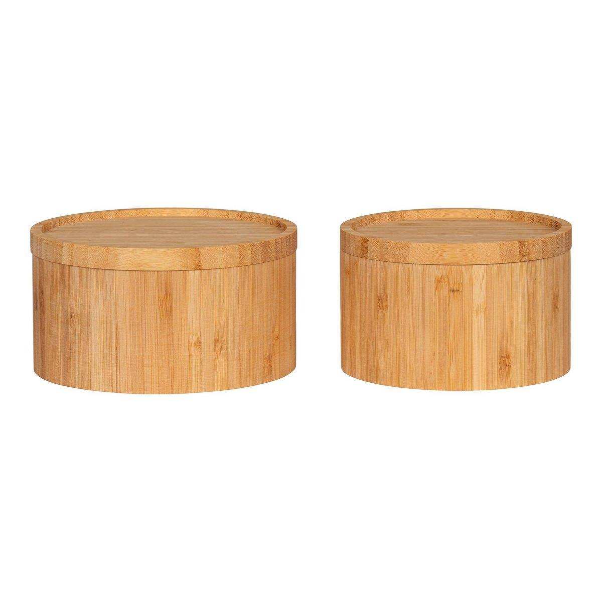 Chefalu Aufbewahrungsbox – Aufbewahrungsbox, Bambus, natur, 2er-Set - HomeDesign Knaus