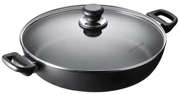 Chefpfanne mit Deckel Ofenfest Handgegossen Fettfreies Braten Classic - HomeDesign Knaus