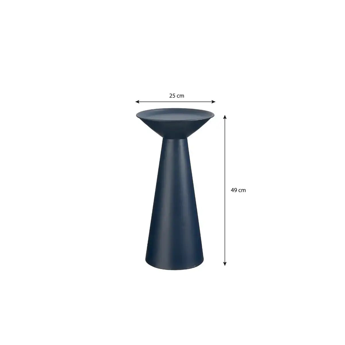 Chiel Side Table - H49 x Ø25 cm - FSC 100% - Metall - Dunkelblau - HomeDesign Knaus