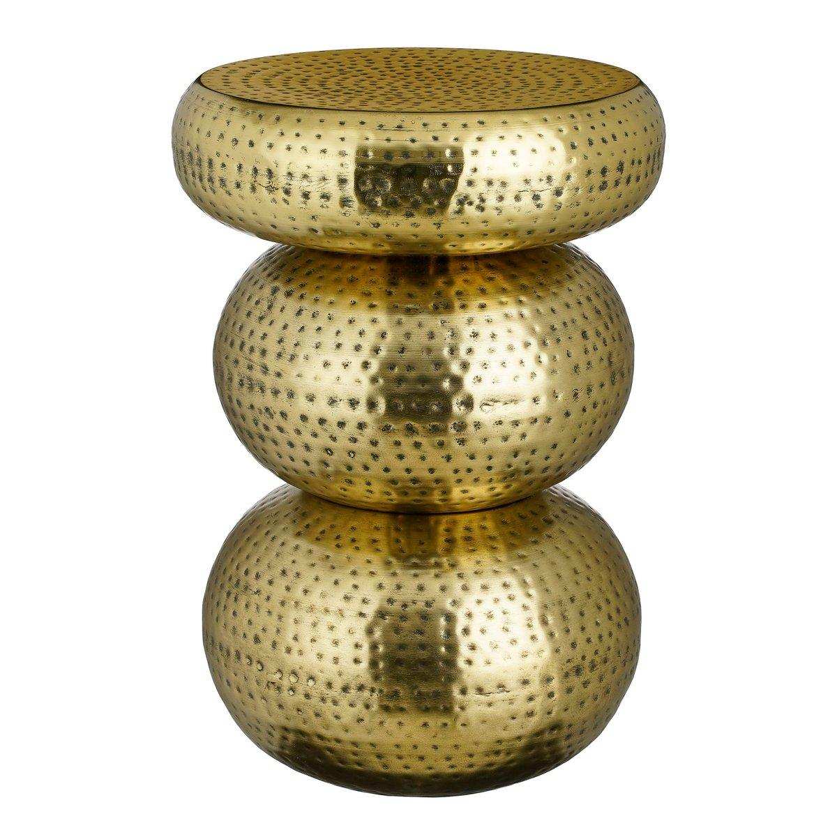Clide Beistelltisch – H47 x Ø33 cm – Metall – Antikgold - HomeDesign Knaus