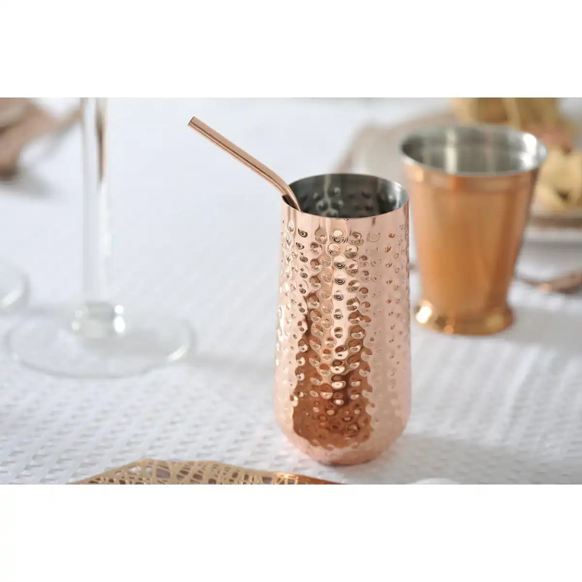 COCKTAIL GLASS + COPPER STRAW - HomeDesign Knaus