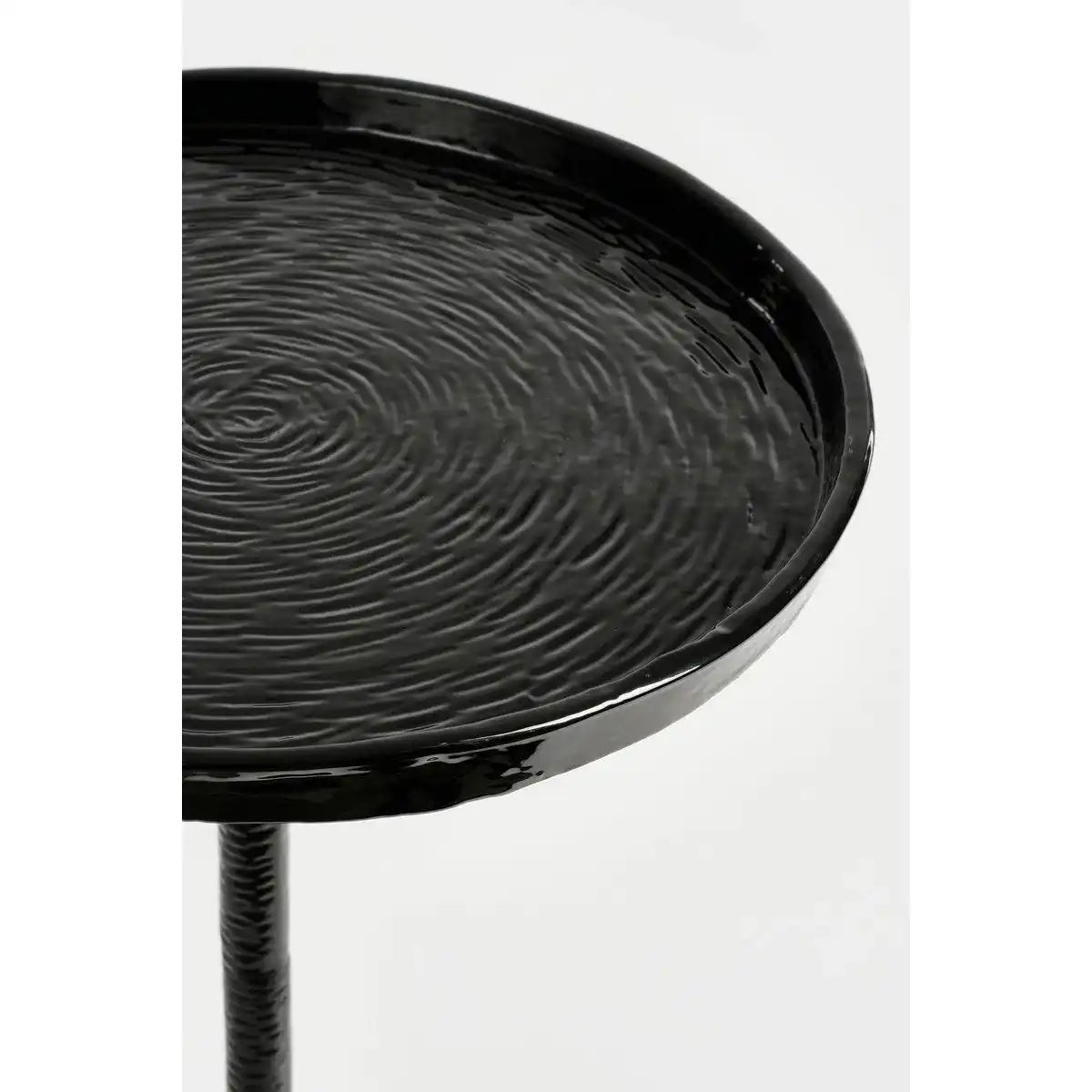 Colin Beistelltisch – H58 x Ø34 cm – Recyceltes Aluminium – 100 % FSC – Schwarz - HomeDesign Knaus