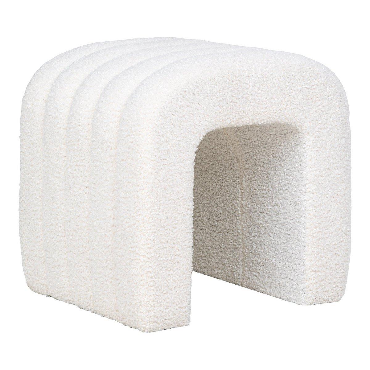 Colma Pouf - Pouf, Bouclé, weiß, 41x36,5 cm, HN1234 - HomeDesign Knaus