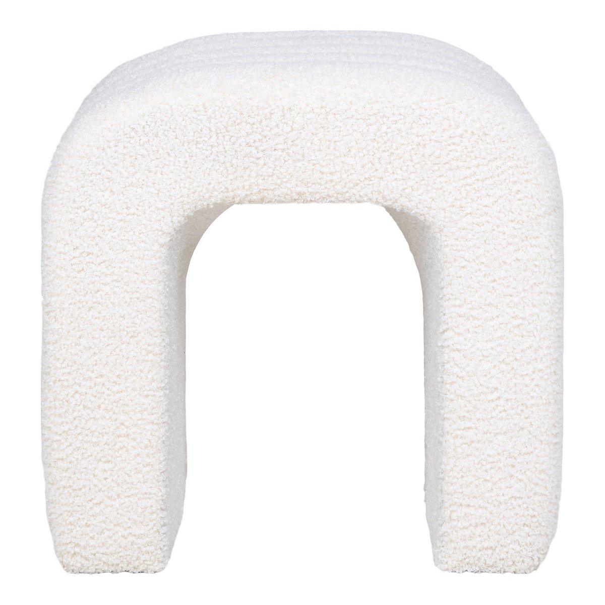 Colma Pouf - Pouf, Bouclé, weiß, 41x36,5 cm, HN1234 - HomeDesign Knaus