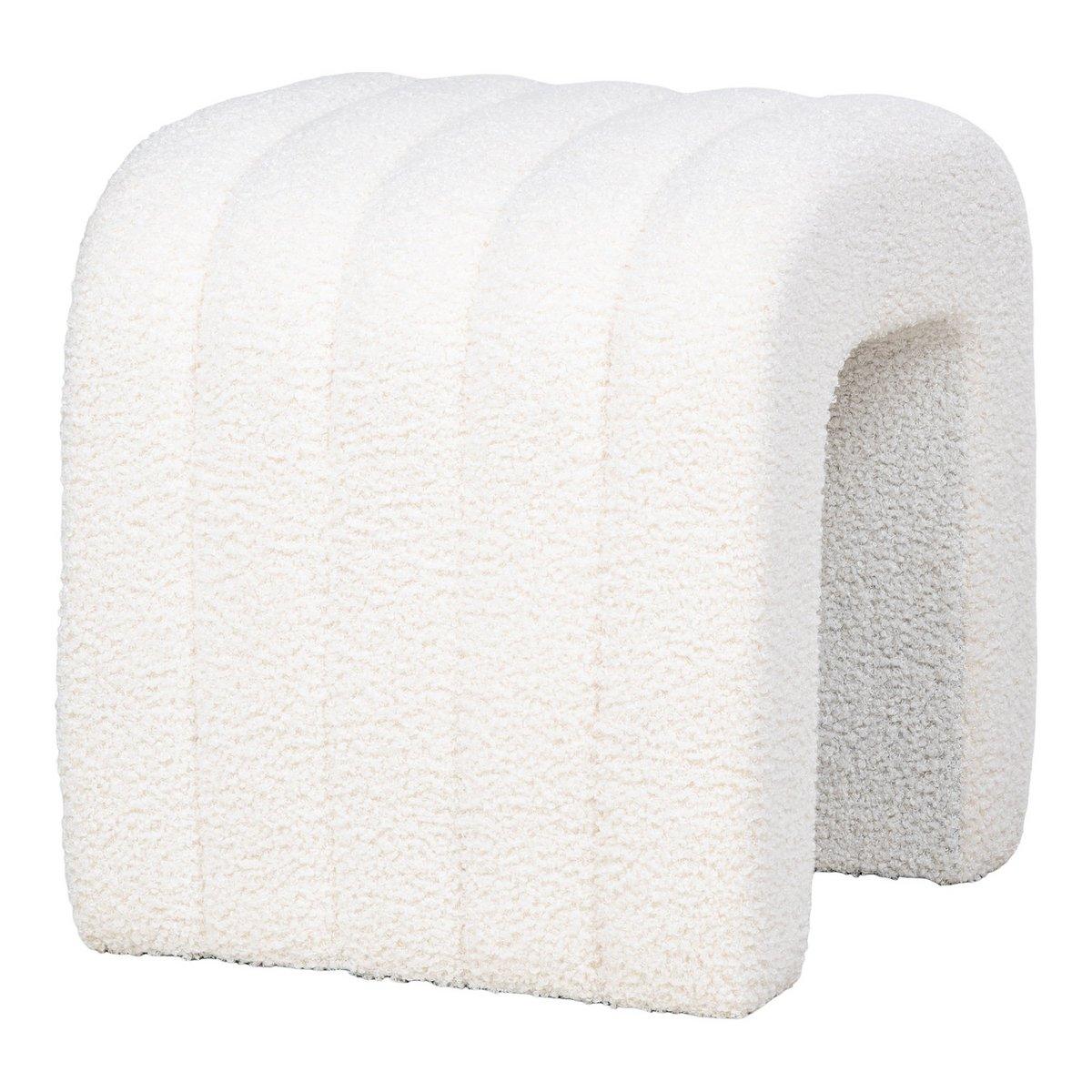 Colma Pouf - Pouf, Bouclé, weiß, 41x36,5 cm, HN1234 - HomeDesign Knaus