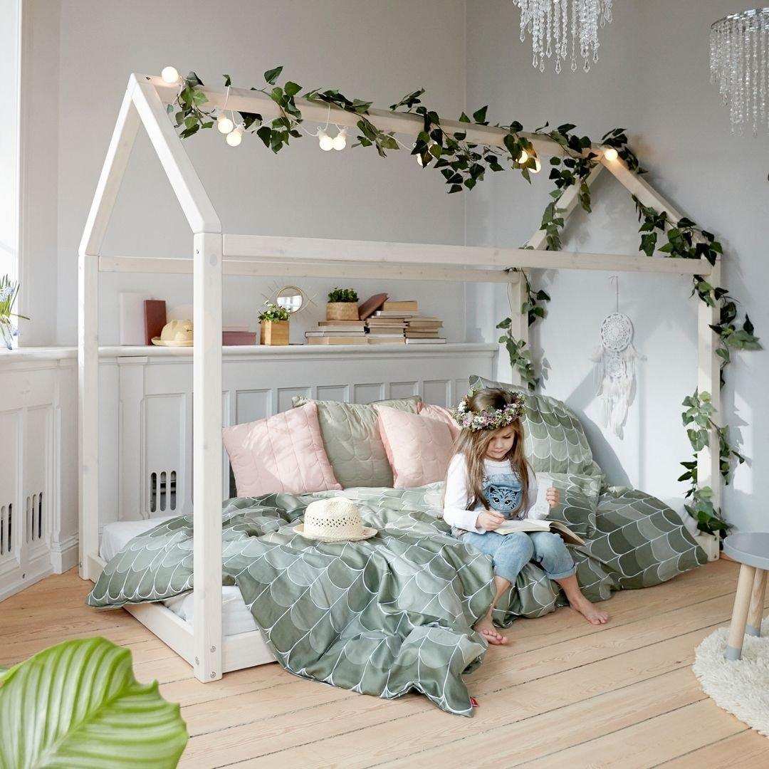 COTTAGE Einzelbett, weiß gewaschenes Kiefernholz, 90 x 200 cm - HomeDesign Knaus