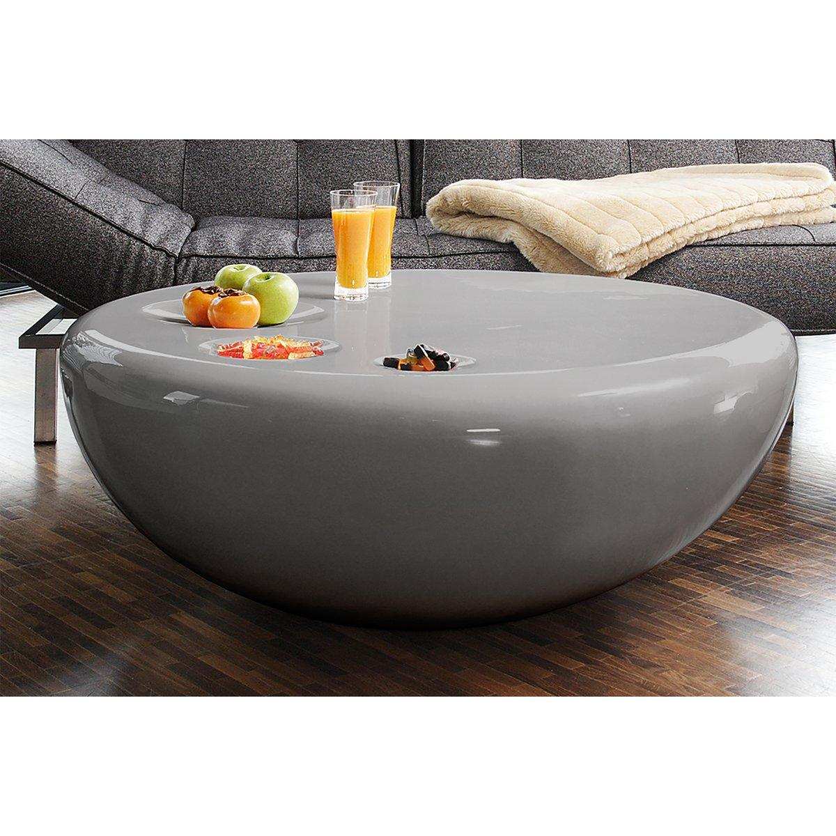 Couchtisch 100 cm rund grau Fiberglas - HomeDesign Knaus