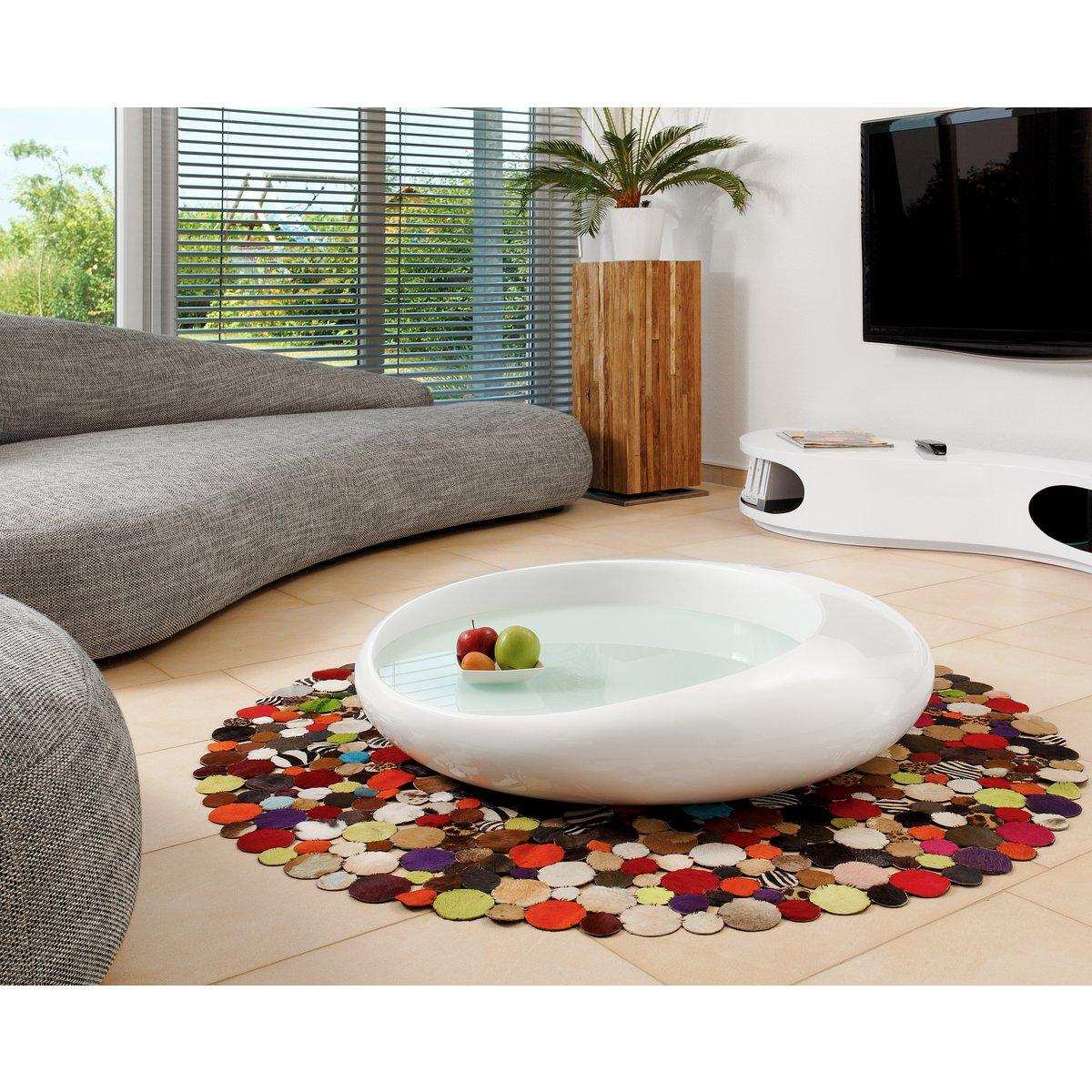 Couchtisch 100x100x25 cm weiß Fiberglas - HomeDesign Knaus