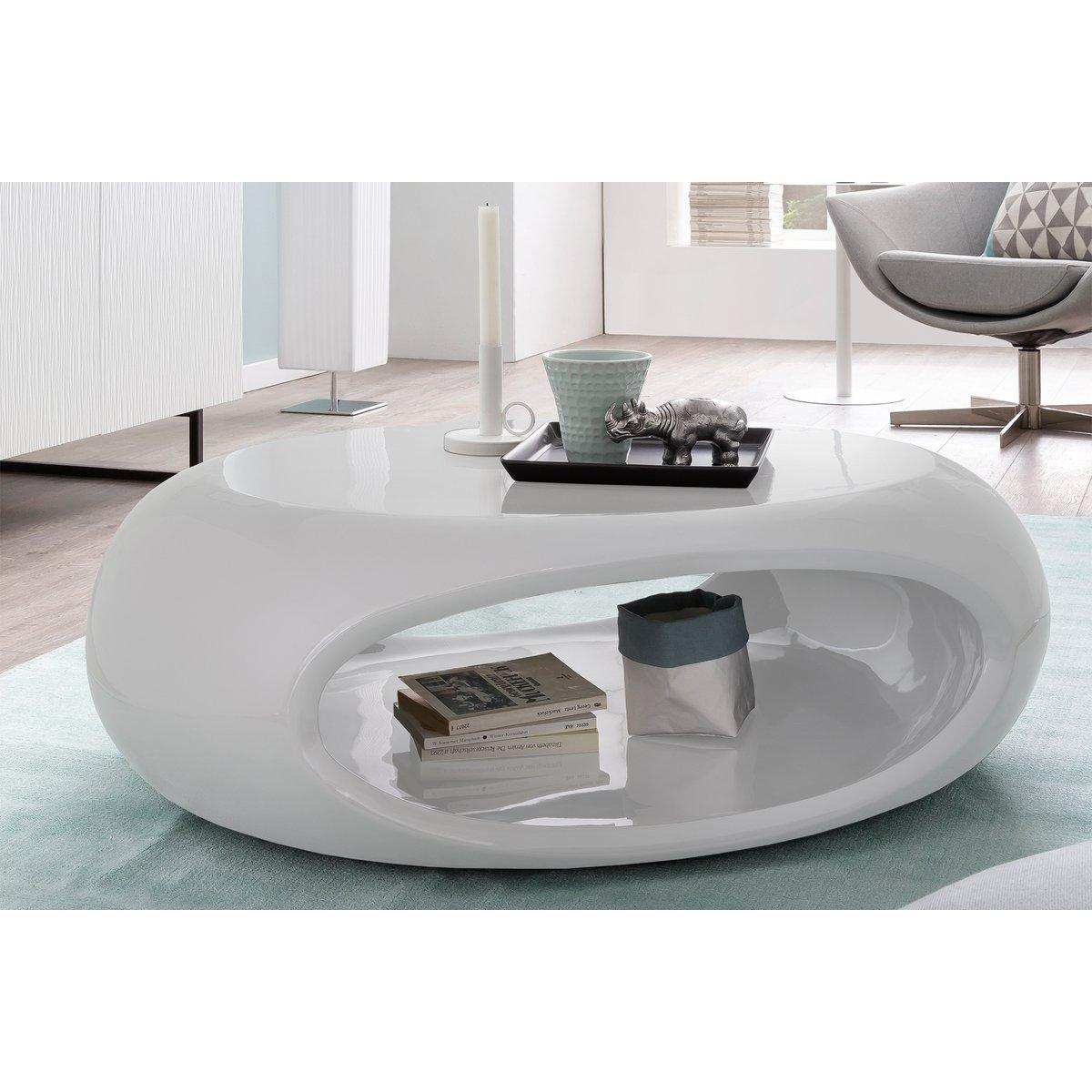 Couchtisch 100x70x32 cm weiß Fiberglas - HomeDesign Knaus