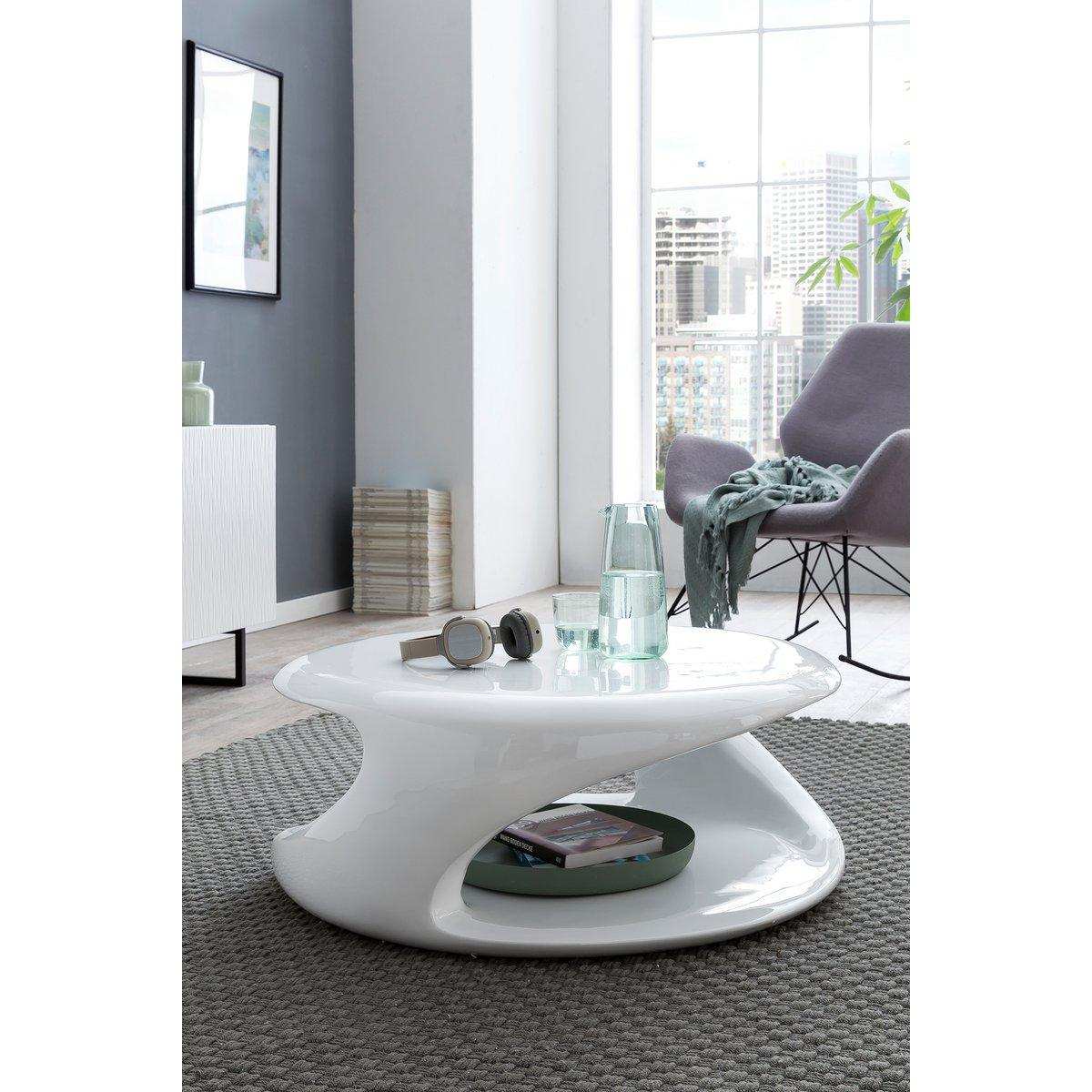 Couchtisch 80x80x33 cm weiß Fiberglas - HomeDesign Knaus