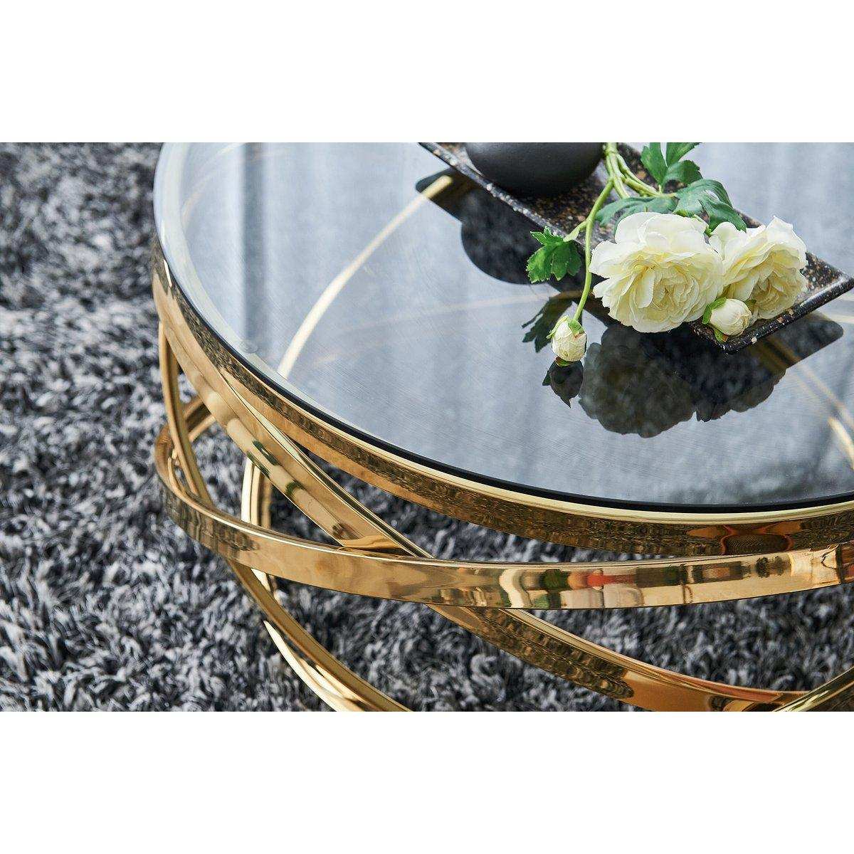 Couchtisch Gold/Grau Ø 80 cm - HomeDesign Knaus