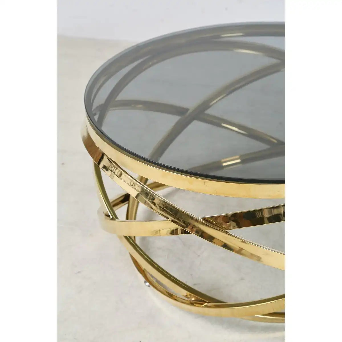 Couchtisch Gold/Grau Ø 80 cm - HomeDesign Knaus