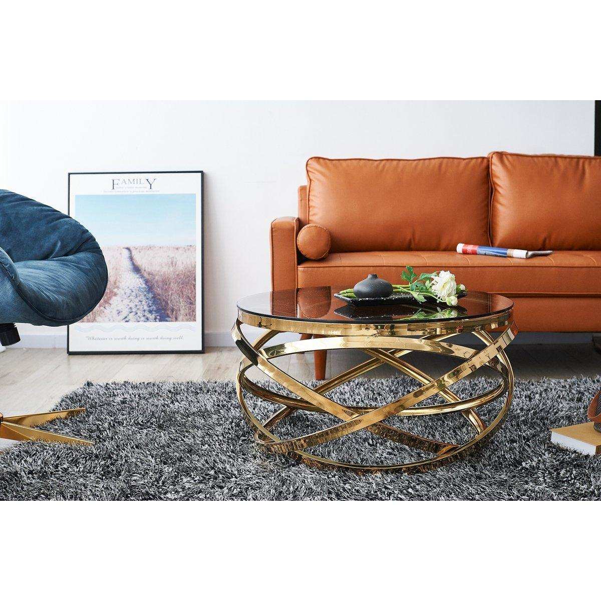 Couchtisch Gold/Grau Ø 80 cm - HomeDesign Knaus