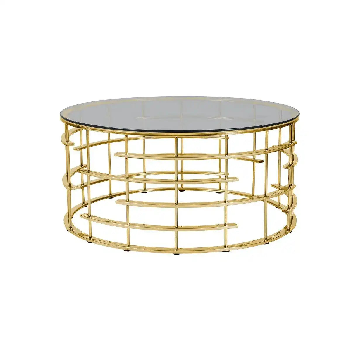 Couchtisch Gold/Grau Ø 90 cm - HomeDesign Knaus