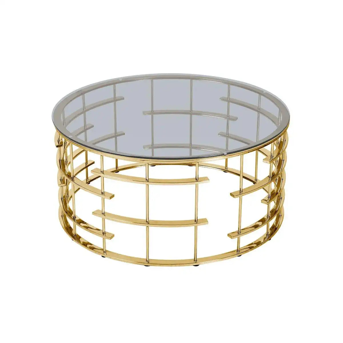 Couchtisch Gold/Grau Ø 90 cm - HomeDesign Knaus