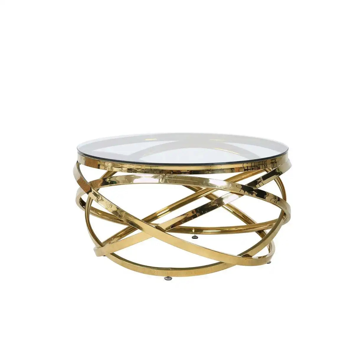 Couchtisch Gold/Klar Ø 80 cm - HomeDesign Knaus