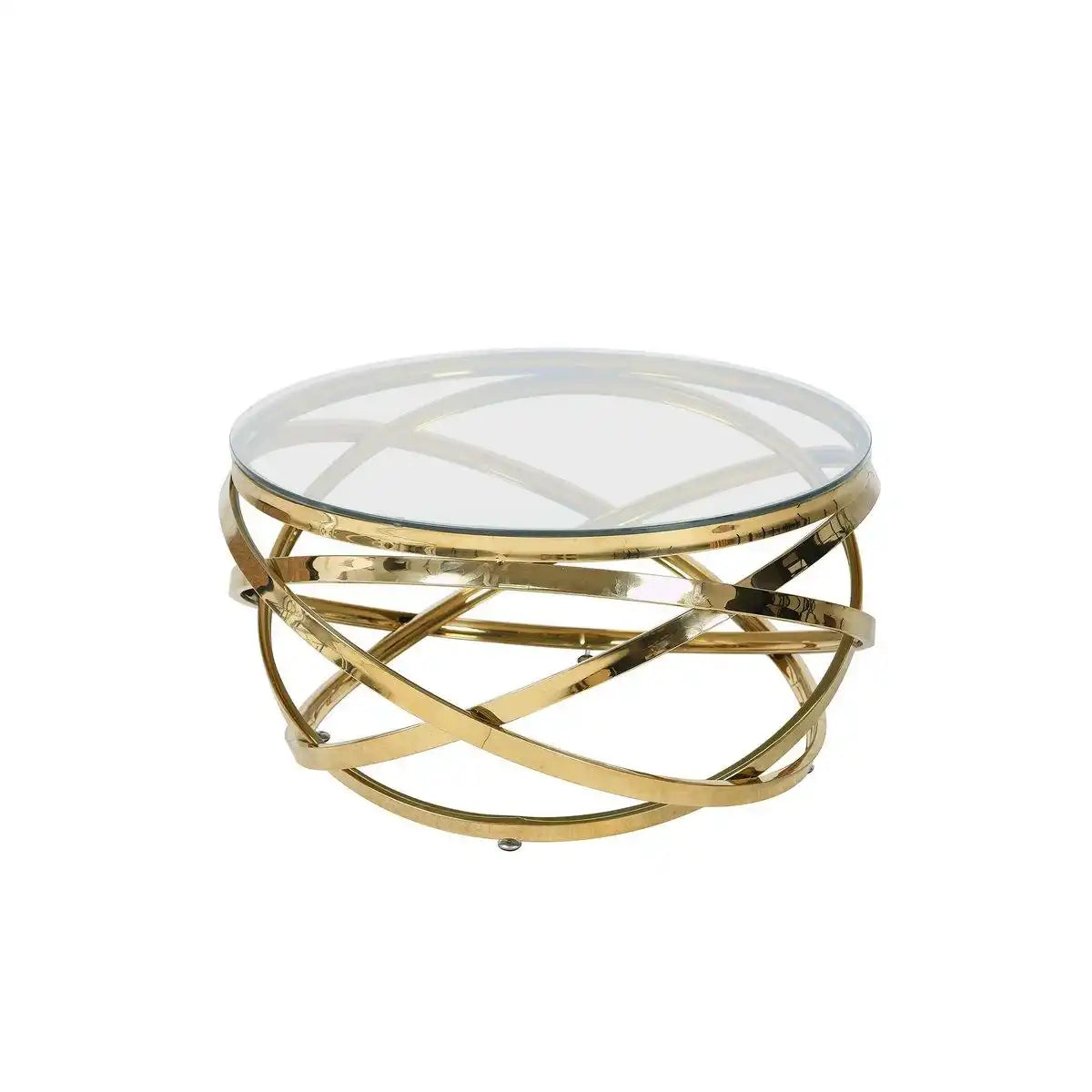 Couchtisch Gold/Klar Ø 80 cm - HomeDesign Knaus