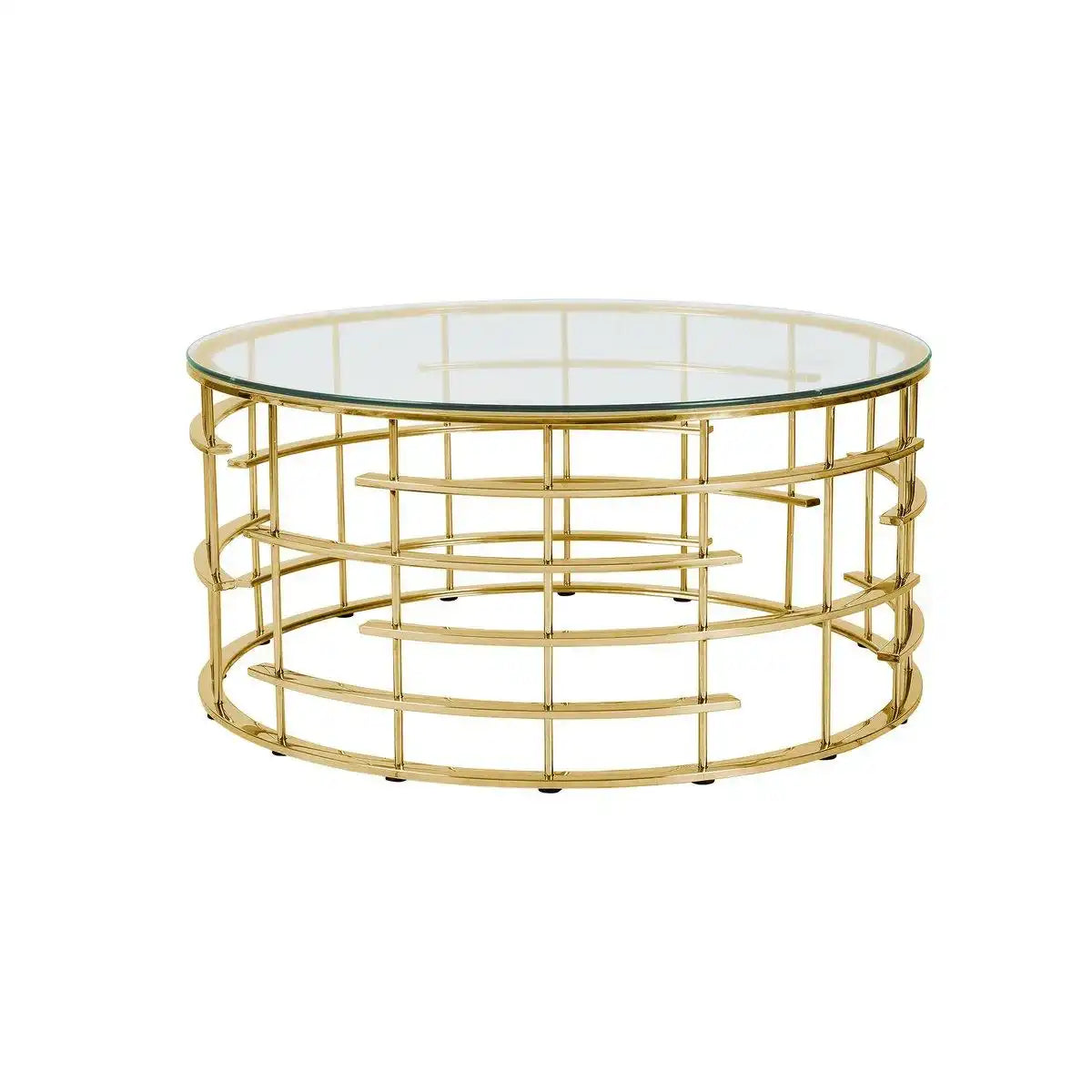 Couchtisch Gold/Klar Ø 90 cm - HomeDesign Knaus
