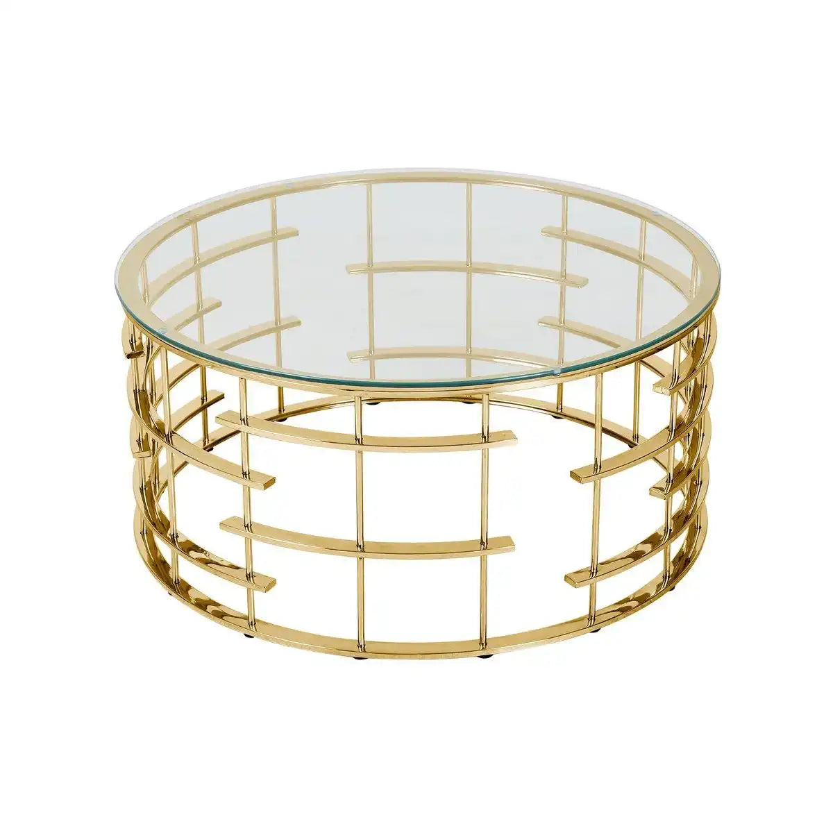 Couchtisch Gold/Klar Ø 90 cm - HomeDesign Knaus