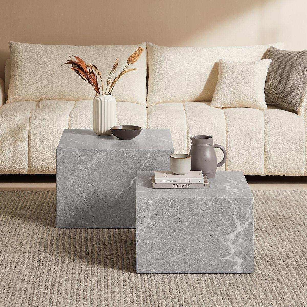 Couchtisch Grau 2er Set - HomeDesign Knaus