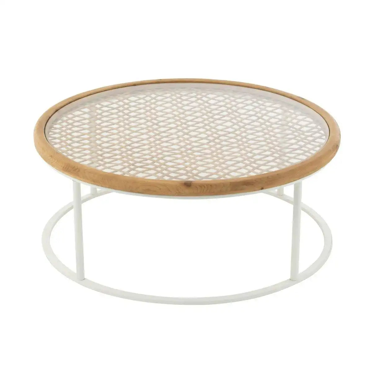 Couchtisch Mati Fichte/Metall Natur/Weiß 90cm - HomeDesign Knaus