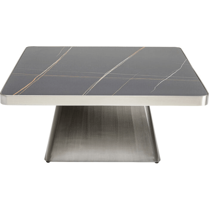 Couchtisch Miler Marmor Tischplatte Naturstein-Optik 80x80cm - HomeDesign Knaus