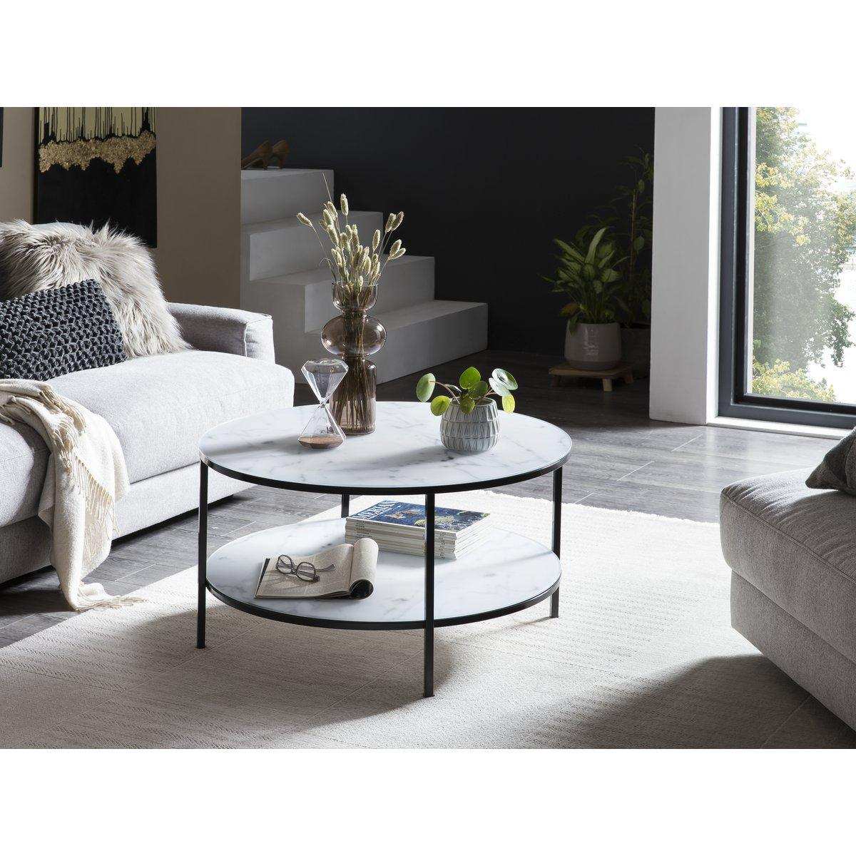 Couchtisch mit 2 Ablagen Ø 80 cm - HomeDesign Knaus